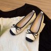 Sheepskin Silver Bow Ballet Shoes for Women â€“ Summer One-Strap Half Slippers, Height-Increasing Shallow Mouth Flats