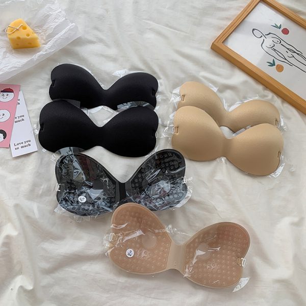 Silicone Invisible Bra for Small Breasts - Thickened Anti-Slip Stickers for Wedding Dresses, Seamless Backless Lingerie Support