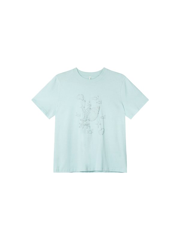 Silver 3D Conch Print Short Sleeve T-Shirt for Women - Loose Fit Pure Cotton Summer Top - Trendy 2025 Fashion Essential