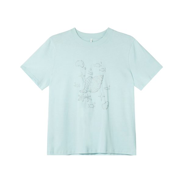Silver 3D Conch Print Short Sleeve T-Shirt for Women - Loose Fit Pure Cotton Summer Top - Trendy 2025 Fashion Essential