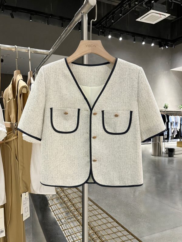 Silver Gray French-Style Women's Wind Suit Jacket - Thin Summer Trendy Top for Socialites and Internet Celebrities, 2025 Fashion