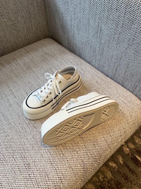 Silver Lace-Up Sneakers for Women - 2025 New Style Genuine Leather Thick-Soled Height-Increasing Casual Sports Shoes