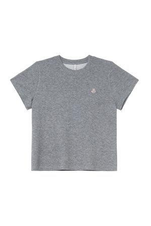 Simple Letter Embroidery Round Neck Short Sleeve T-shirt for Women - Elegant Versatile Summer Top 2025, Y2K Casual Fashion