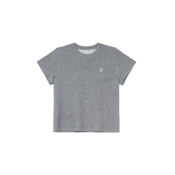 Simple Letter Embroidery Round Neck Short Sleeve T-shirt for Women - Elegant Versatile Summer Top 2025, Y2K Casual Fashion