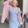 Sky Blue Water-Washed Printed Camisole Dress - Summer Must-Have, Stylish & Comfortable Travel Essential, Versatile 90s-Inspired Fashion