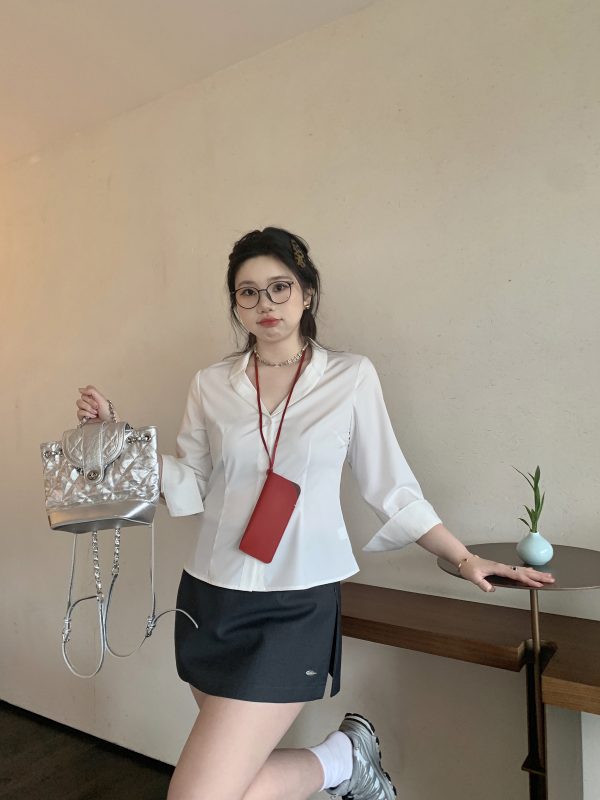 Slightly Chubby Double-Layer Side-Slit Suit Skirt Pants for Urban Office Ladies - Versatile Fashion Staple