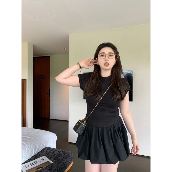 Slightly Chubby Plus Size Slim Fit T-Shirt - Three-Dimensional Cut, Super Stretchy Cool Top for Body Confidence