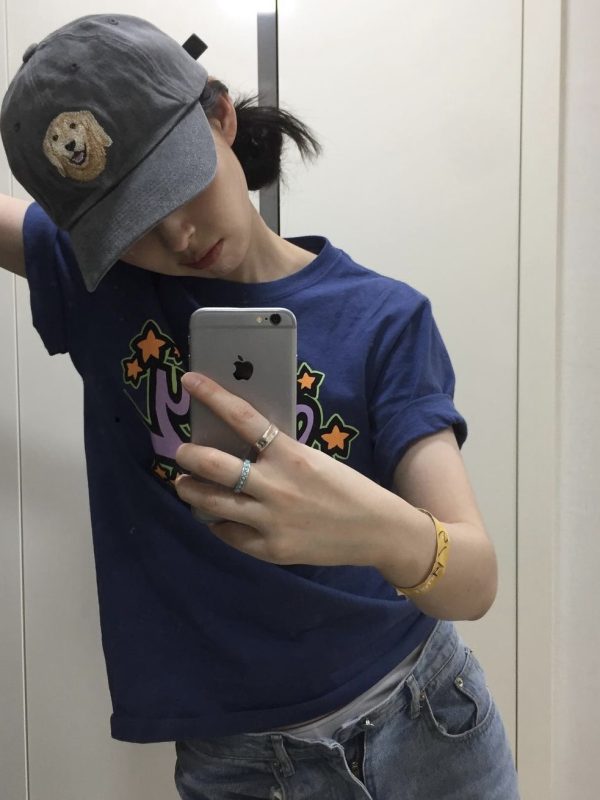 Slim-Fit Cartoon Pattern Short Sleeve T-Shirt for Women - Korean Niche Design, Summer Style, Pure Cotton Fashion Top
