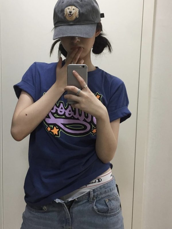 Slim-Fit Cartoon Pattern Short Sleeve T-Shirt for Women - Korean Niche Design, Summer Style, Pure Cotton Fashion Top
