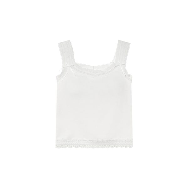 Slim-Fit Lace Edge Padded Camisole for Women - Summer Bow Sleeveless Top, Trendy Niche Design, Perfect for Casual and Y2K Style