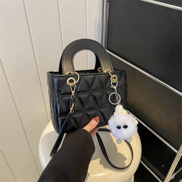 Small Diamond-Pattern Mini Bucket Bag for Women - Trendy Summer 2025 Crossbody Handbag for Commuting and Everyday Style