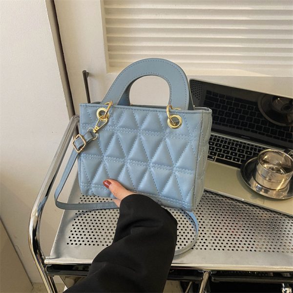 Small Diamond-Pattern Mini Bucket Bag for Women - Trendy Summer 2025 Crossbody Handbag for Commuting and Everyday Style