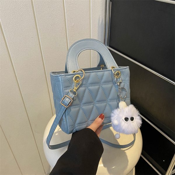 Small Diamond-Pattern Mini Bucket Bag for Women - Trendy Summer 2025 Crossbody Handbag for Commuting and Everyday Style
