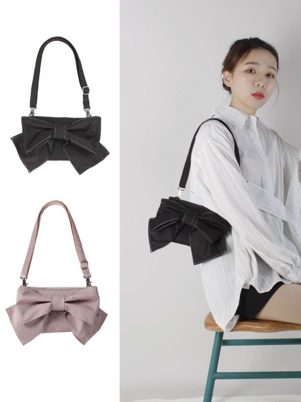 Soft Cute Bow Underarm Crossbody Bag for Women - Niche Spring/Summer Style, High-Quality Fashion Accessory