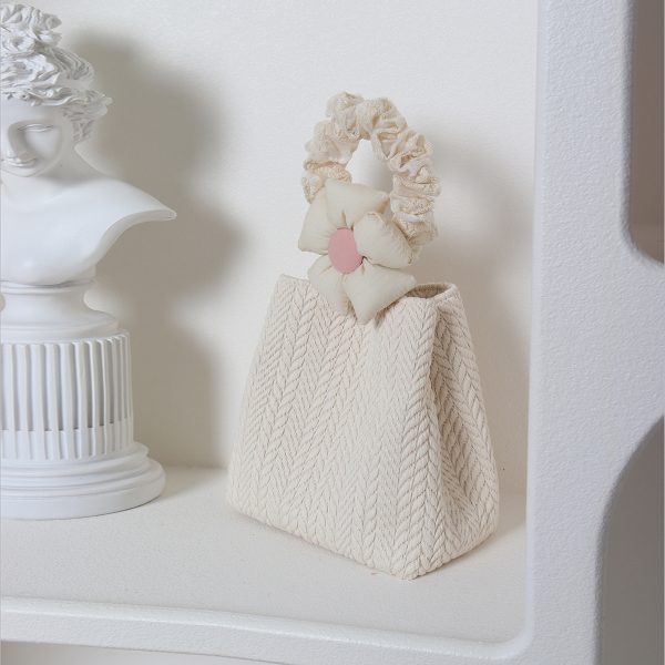 Soft Floral Woven Bucket Handbag - Cute 2024 Spring/Summer Crossbody Bag with Wheat Ear Design