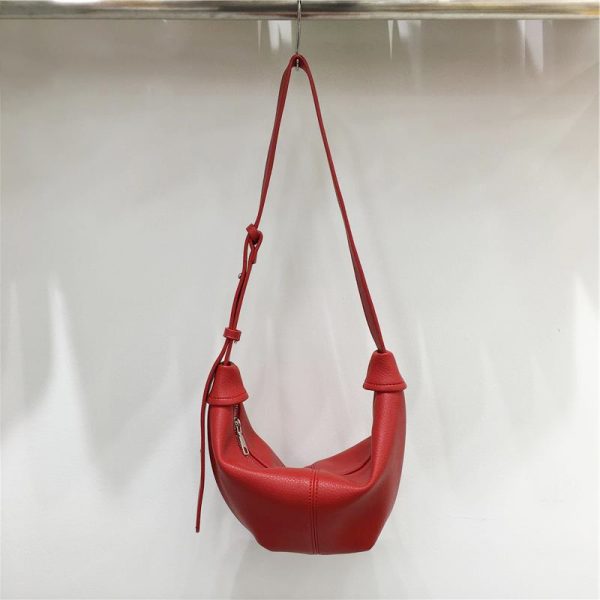 Soft Leather Casual Shoulder Crossbody Dumpling Bag - Niche INS 2025 Style, Lazy Horn Design for Effortless Chic