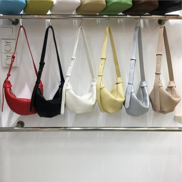 Soft Leather Casual Shoulder Crossbody Dumpling Bag - Niche INS 2025 Style, Lazy Horn Design for Effortless Chic