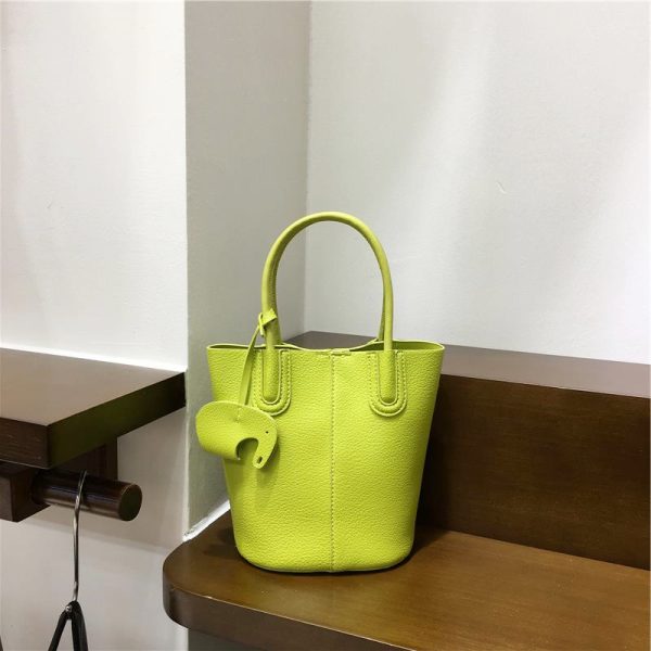 Soft Leather Fashion Tote Bucket Bag - Versatile Commuter Shoulder Crossbody Small Bag for 2025 Spring Style
