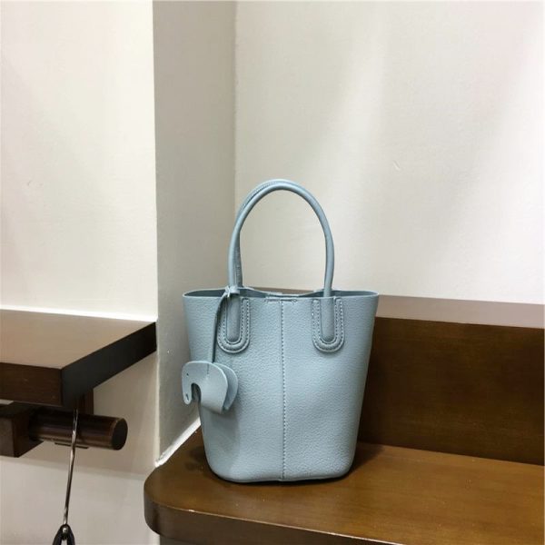 Soft Leather Fashion Tote Bucket Bag - Versatile Commuter Shoulder Crossbody Small Bag for 2025 Spring Style