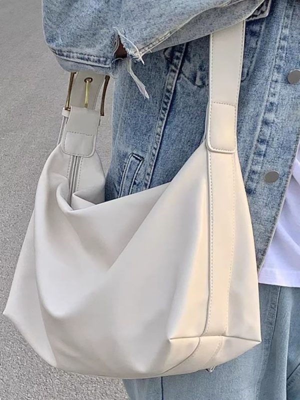 Soft Leather Wide Strap Crossbody Tote Bag for Women - Large Capacity, Perfect for Spring/Summer College Commutes