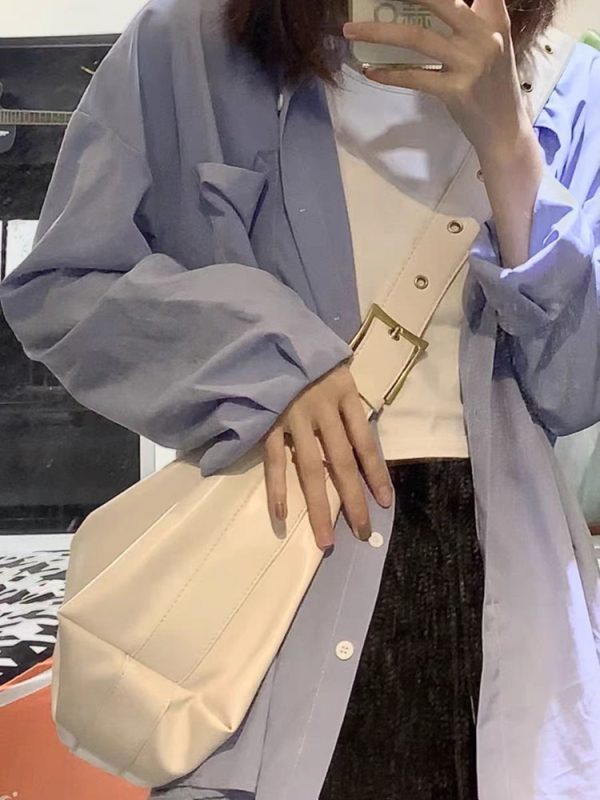Soft Leather Wide Strap Crossbody Tote Bag for Women - Large Capacity, Perfect for Spring/Summer College Commutes