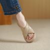 Soft Sheepskin Cross Strap Open-Toe Sandals for Women - Comfortable Thick-Soled Summer Sandals, Versatile Fashion Footwear