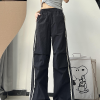 Spicy Girl Cargo Pants for Women â€“ American-Style Lace Splicing, Wide-Leg Design, Flattering for Petite Figures, Versatile Casual Wear