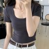 Spicy Girl Summer T-Shirt - Sweet and Stylish High-End Half Sleeve Shoulder Top for Trendy Looks