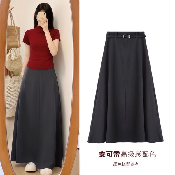 Spring 2025 Women's Red T-shirt, Half High Neck Base Layer Outerwear, Korean Style Fashion Top