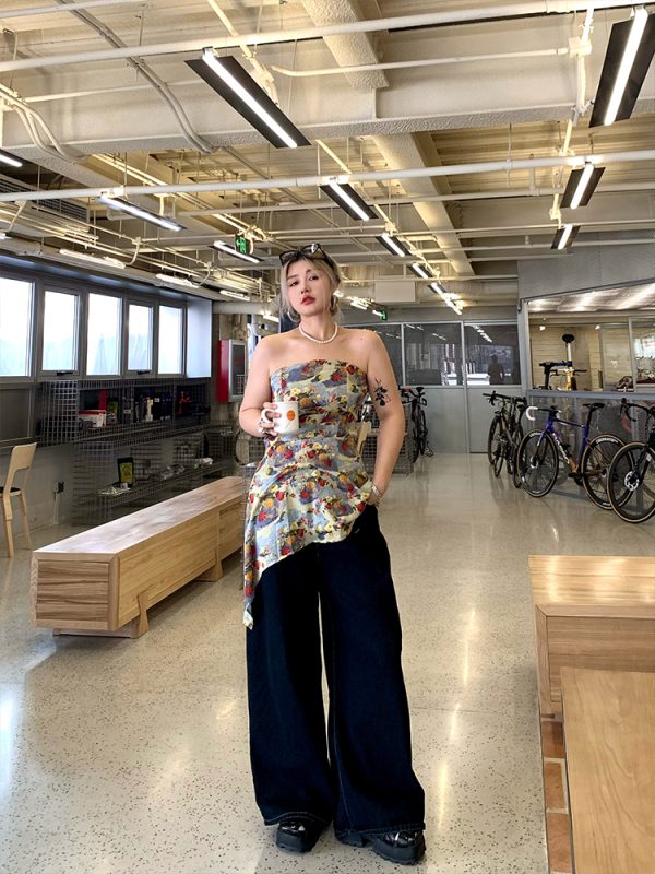 Spring Floral Strapless Camisole - Irregular Waist-Defining Design for Women - Trendy Y2K Style Top