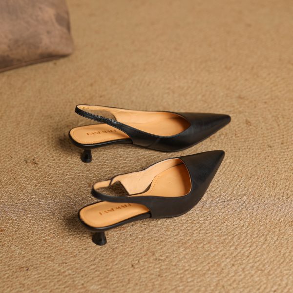 Spring Kitten Heel Closed-Toe Sandals for Women - Sexy Office Commuting Style