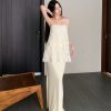 Spring Ode 3D Rose Embroidery Floral Sequin Strapless A-Line Mermaid Dress with Tulle Set - Perfect for Weddings and Parties