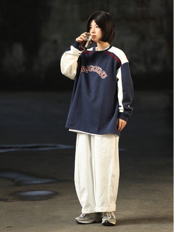 Spring Retro Draped Work Pants for Men - Trendy Loose Straight Casual Long Pants in American Style