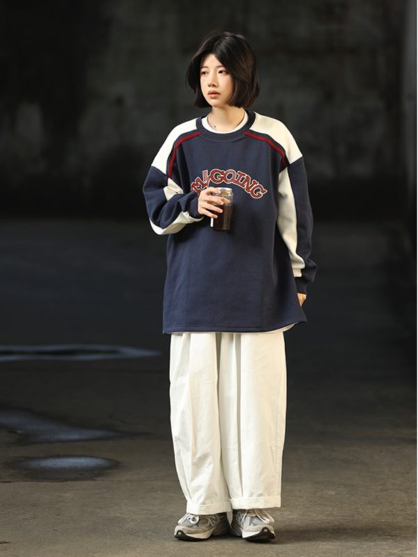 Spring Retro Draped Work Pants for Men - Trendy Loose Straight Casual Long Pants in American Style