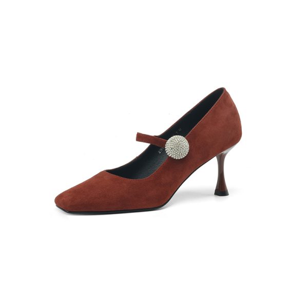 Square Toe High Heel Wedding Shoes for Women - One Strap Thin Heel Design, Stylish Italian-Inspired Footwear