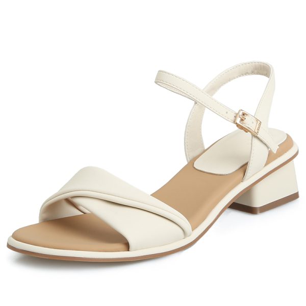 Stylish Mid-Heel Backless Open-Toe Sandals for Women - Versatile Round Toe One-Strap Design for Summer 2025 Fashion
