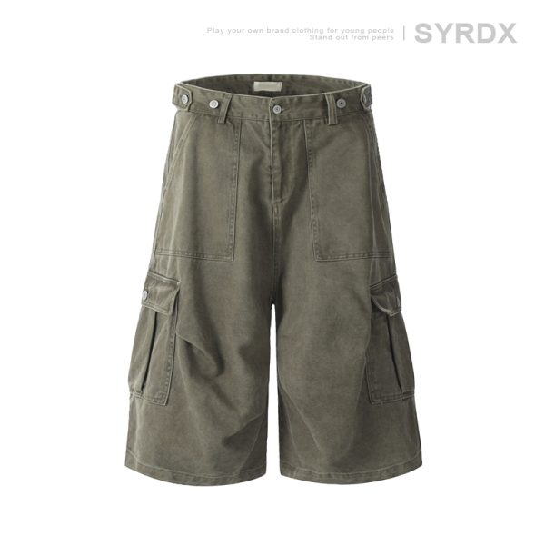 Summer 2025 Men's Unisex Loose Wide-Leg Cargo Shorts - 7-Point Pants for Casual Style