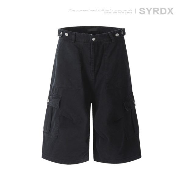 Summer 2025 Men's Unisex Loose Wide-Leg Cargo Shorts - 7-Point Pants for Casual Style