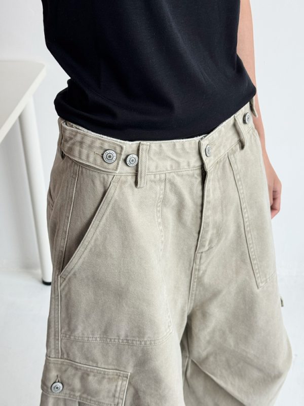 Summer 2025 Men's Unisex Loose Wide-Leg Cargo Shorts - 7-Point Pants for Casual Style