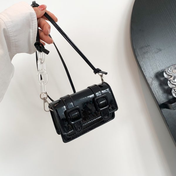 Summer 2025 Mini Handbag for Women, Niche Laser Chain Crossbody Bag, High-Quality Small Square Open-Top Bag