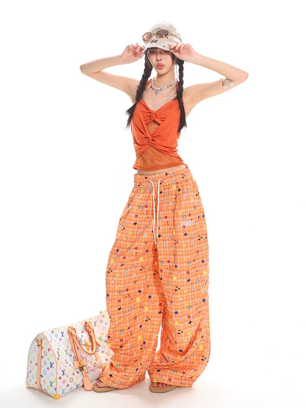 Summer Beach Low-Cut Knotted Lace Spliced Tank Top for Spicy Girls - Trendy Casual Wear, Perfect for 90s and Y2K Styles