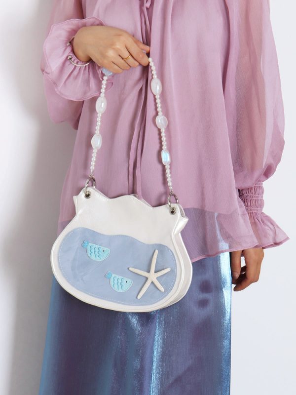 Summer Beaded Fish Bag - Cute Underarm Crossbody Handbag for Small Essentials, Niche Design, Perfect for Casual Outings