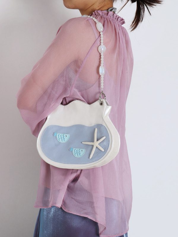 Summer Beaded Fish Bag - Cute Underarm Crossbody Handbag for Small Essentials, Niche Design, Perfect for Casual Outings