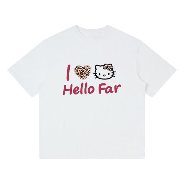 Summer Black Leopard Print Kitty Cat Graphic Cropped Top for Women - American Style Slim-Fit Short Sleeve