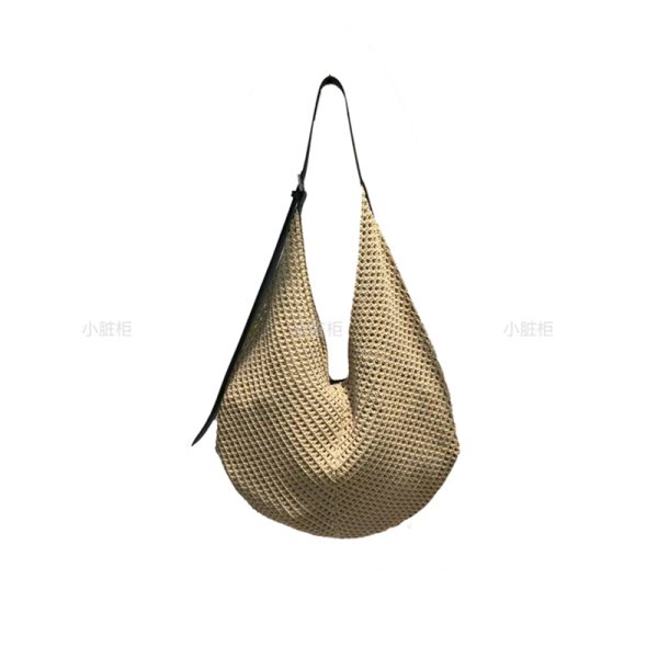 Summer Casual Beach Bag - Woven Hollow Splicing Design for Vacation & Daily Use - Trendy Niche Ins Style