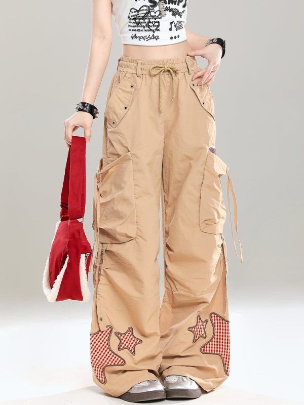Summer Casual Cargo Pants for Girls - American Style Loose BF Drop-Crotch Design, Trendy and Cool