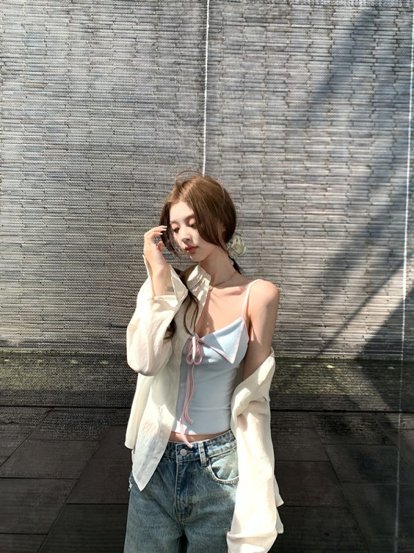 Summer Color Block Sleeveless Vest for Women - Modal Hot Girl Style Top