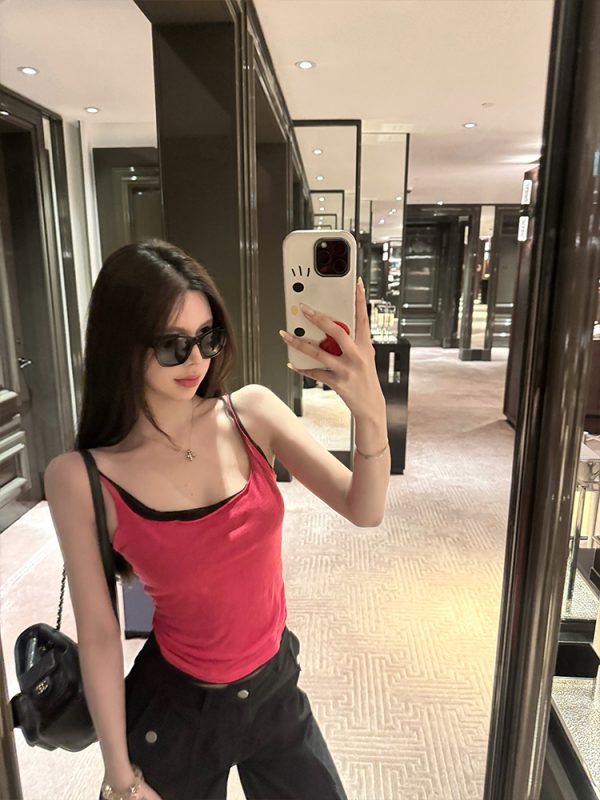 Summer Dopamine Camisole for Women - Versatile Layering Top, Slimming Base Shirt, Perfect for 90s and Y2K Styles