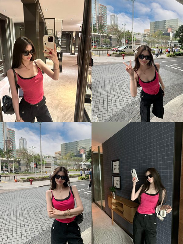 Summer Dopamine Camisole for Women - Versatile Layering Top, Slimming Base Shirt, Perfect for 90s and Y2K Styles