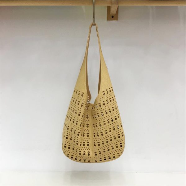 Summer French Hollow Carved Tote Bag - Large Capacity Versatile Commuter Shoulder Bag for Stylish Outings